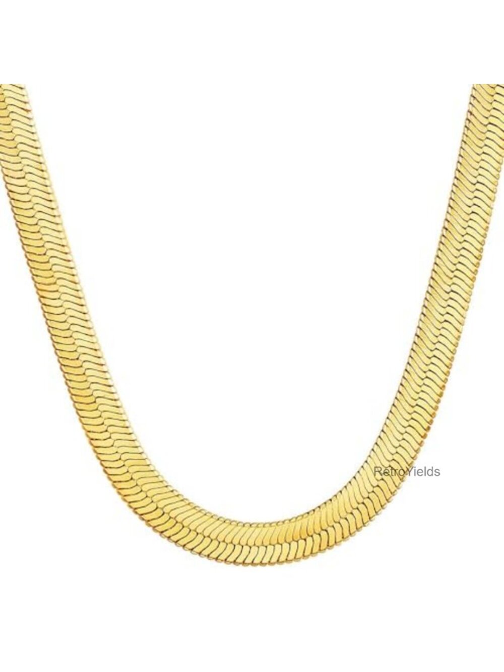 14K Gold Plated Snake Chain Necklace 18"+2" Herringbone Women's Jewelry